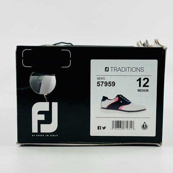 FootJoy New Wave Traditions 'White Navy Pink' 57959 Golf Multi Size - Picture 12 of 13